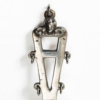 Sámi spoon, silver, 18th-19th century, likely Norway.