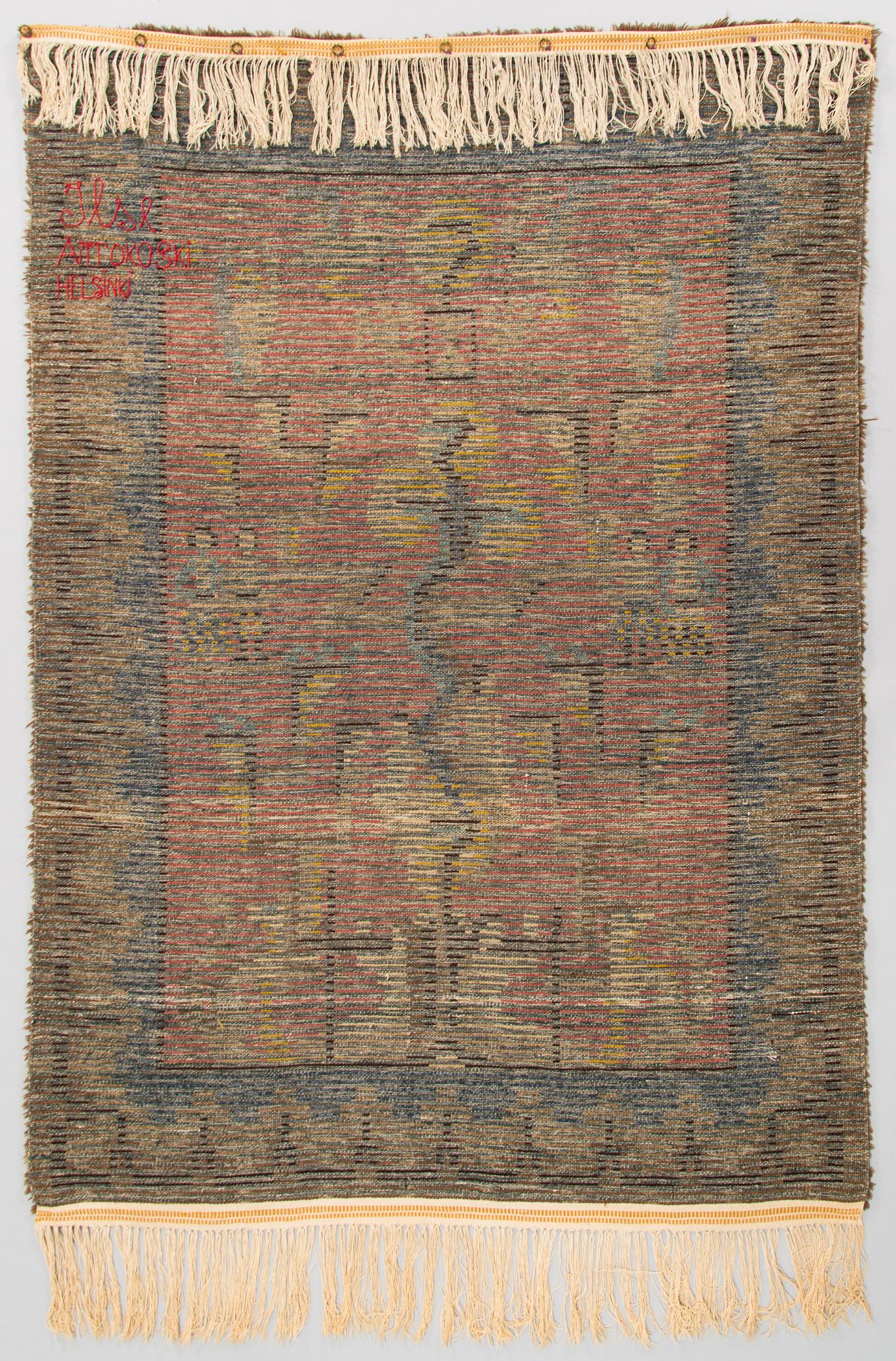 Ester Ax, a Finnish long pile rug, model for Neovius. Circa 177x125 cm.