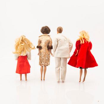 Dockor 4 st "Barbie", "Skipper" och "Ken" Mattel Japan 1900-talets andra hälft.