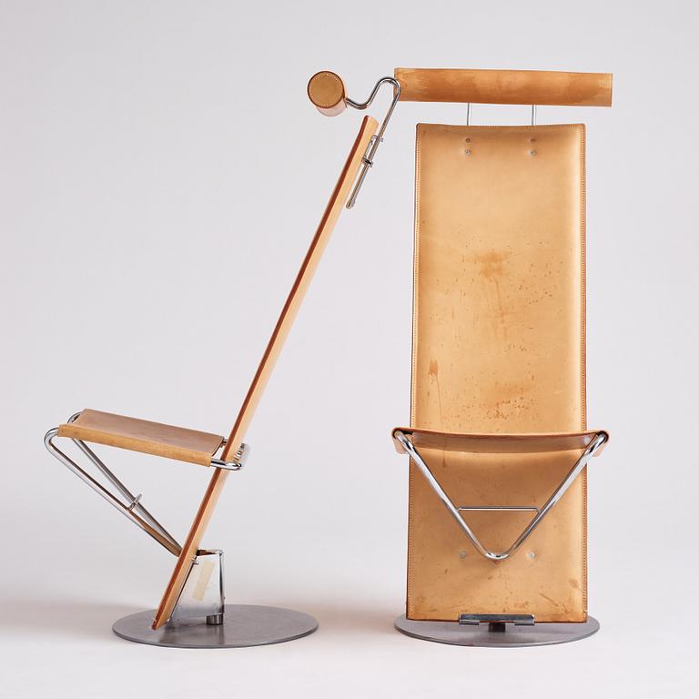 Börge Lindau, & Bo Lindercrantz, a pair of 'Plankan' chairs, Lammhults Möbel AB, Sweden 1980s.