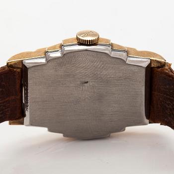Bulova, ‘Winston’, wristwatch, 25 x 29 mm, gold-plated, manual, late 1930s.