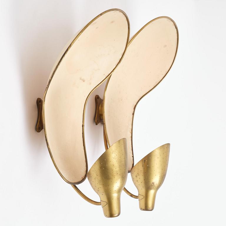 Carl-Axel Acking, a pair of wall lamps model "5017", Bröderna Malmströms Metallvarufabrik, Malmö, 1940s.