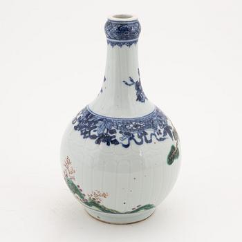 Flaska, porslin, Kina, Qingdynastin, Qianlong (1736-95).