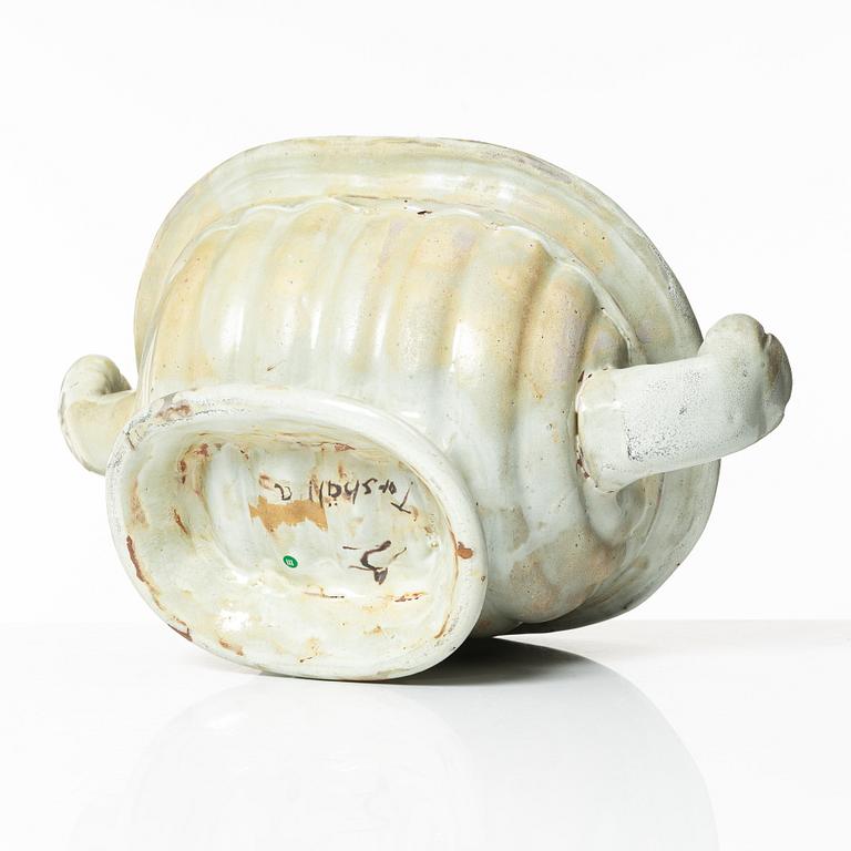 Allan Ebeling, terrin med lock, glaserad keramik, Torshälla.