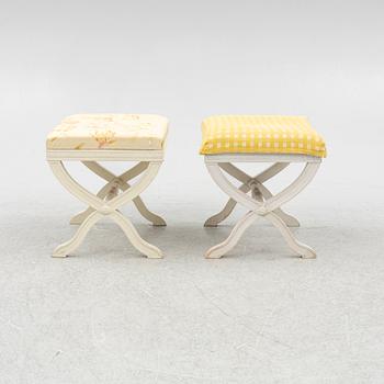 Stools, a pair, Gustavian style, first half of the 20th century.