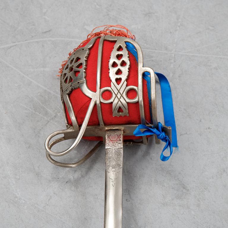 A Regulation Basket hilted broadsword for Highland officers, with scabbard, late 20th Century.
