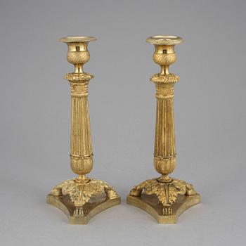 LJUSSTAKAR ett par, Senempire, 1800-talets mitt.