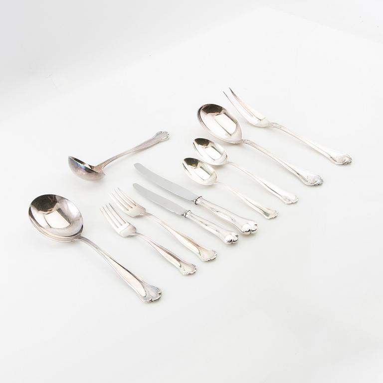 Cutlery 74 pcs "Kungsholm" silver, GAB Stockholm 1957-1966.