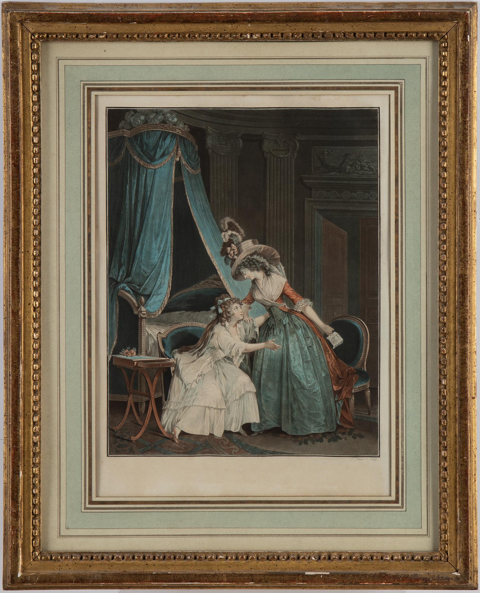 Niclas Lafrensen d.y., efter. Gravör Jean Francois Janinet. Tre färggravyrer, bildstl 35,5 x 28 cm vardera.