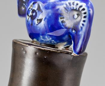 FIGURIN, stengods, "Fågelskrämma", Lisa Larson, Gustavsberg.