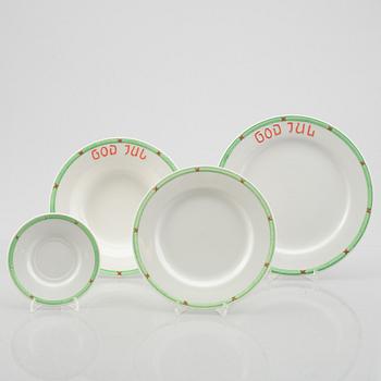 Julservis, 62 delar, porslin, "God Jul", Rörstrand/old Gustavsberg.