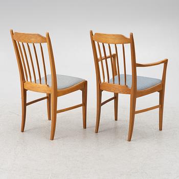 Carl Malmsten, stolar, 6 st, karmstolar 2 st, "Calmare Nyckel", 1900-talets slut.