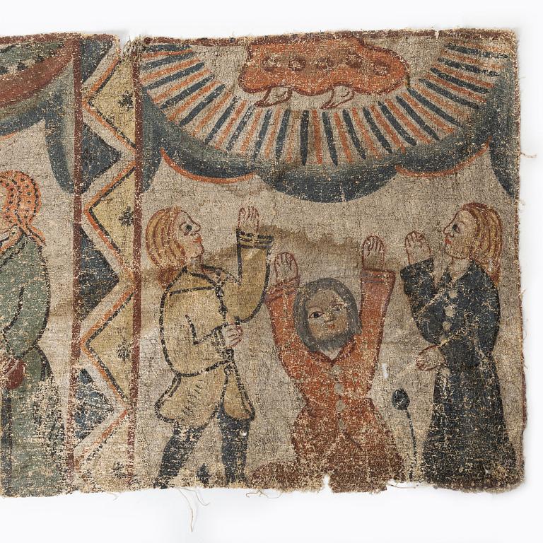 Textile painting, part of, Småland, 19th century.