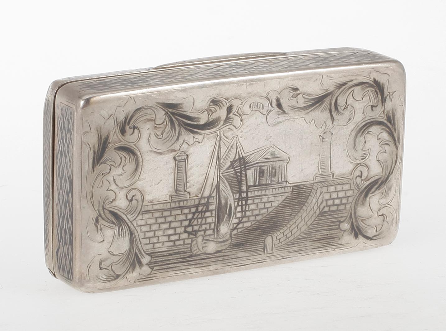 SNUSDOSA silver, oidentifierad mästare, Moskva, 1800-tal.
