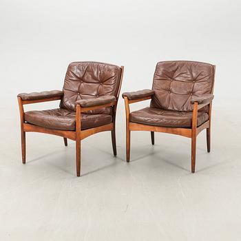 Armchairs, a pair by Göte Möbel, Nässjö, 1960s/70s.