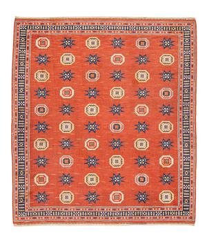 268. Märta Måås-Fjetterström, a carpet, "Röd Flossa", knotted pile, ca 300 x 272 cm, signed AB MMF.