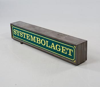 BUTIKSSKYLT, Systembolaget, 1900-talets andra hälft.