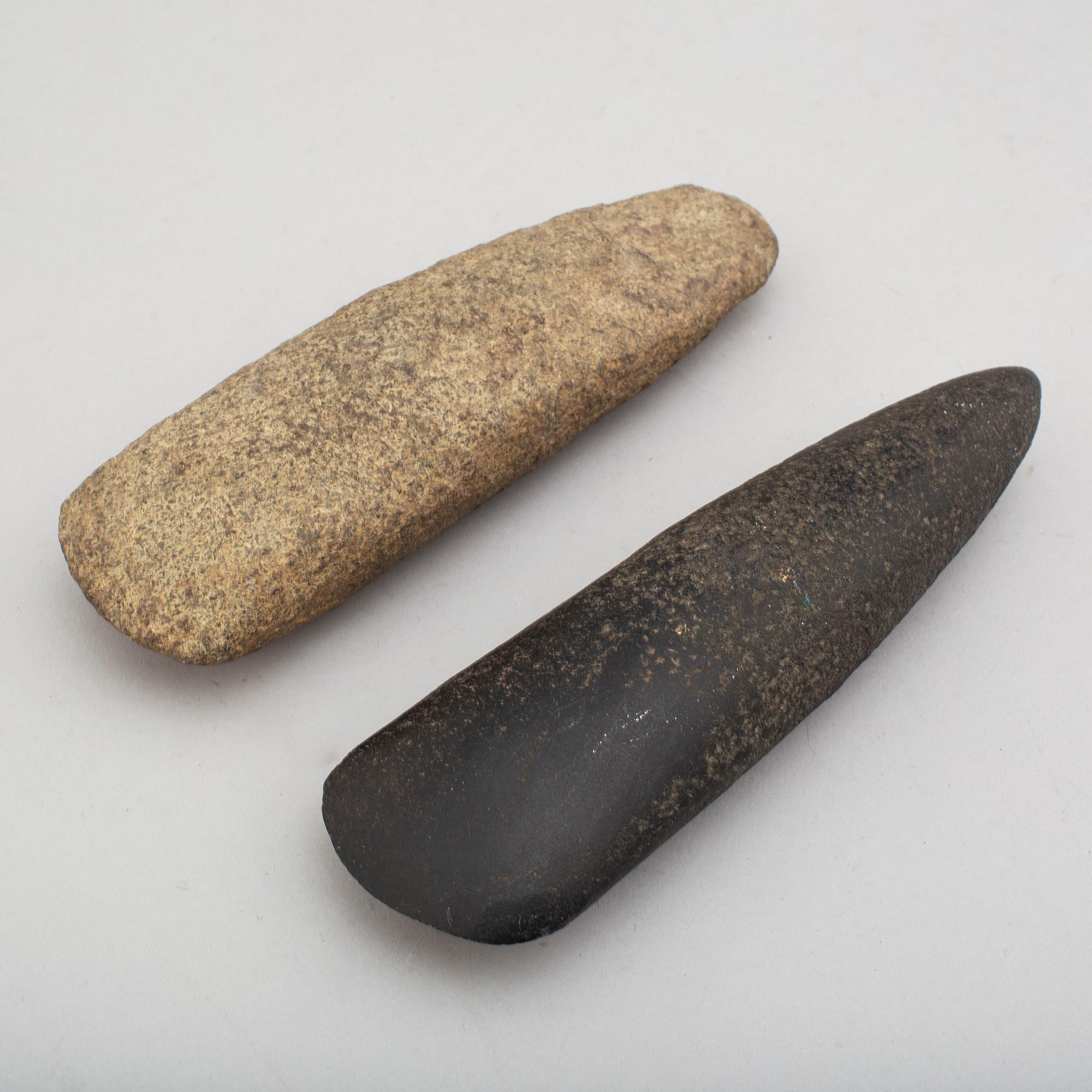 Two neolithic stone axes.