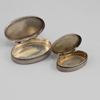DOSOR, 2 st, silver, Sverige, 1800-tal, vikt 85 gram.