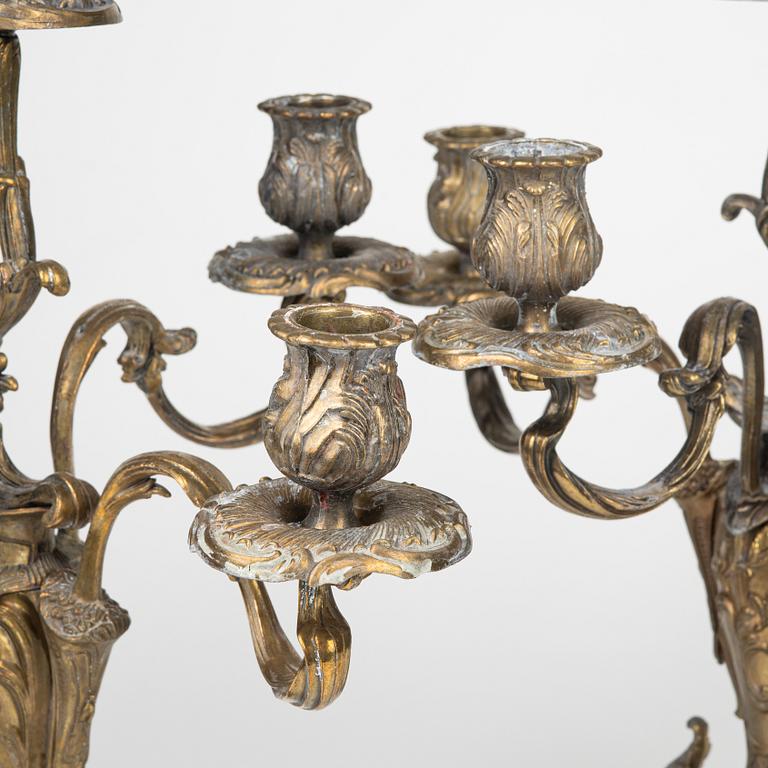 Kandelabrar ett par, nyrokoko, 1800-talets slut.