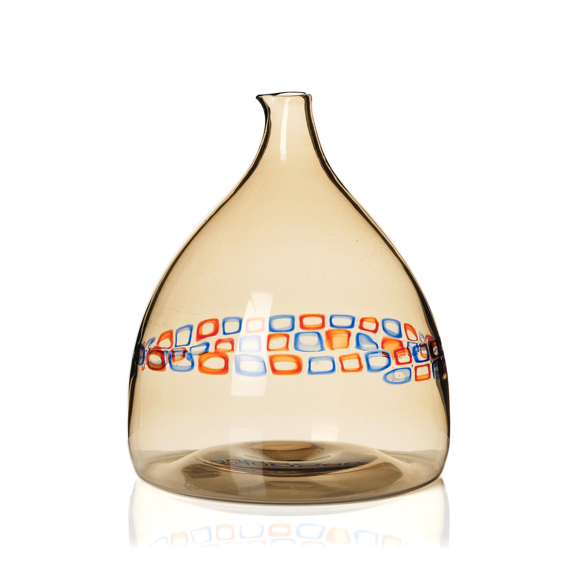 Peter Pelzel, a 'murrine' glass vase, Vistosi, Murano, Italy 1960s.