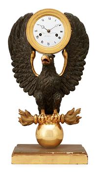 801. A Swedish Empire mantel clock, by E. Engelbrechten.