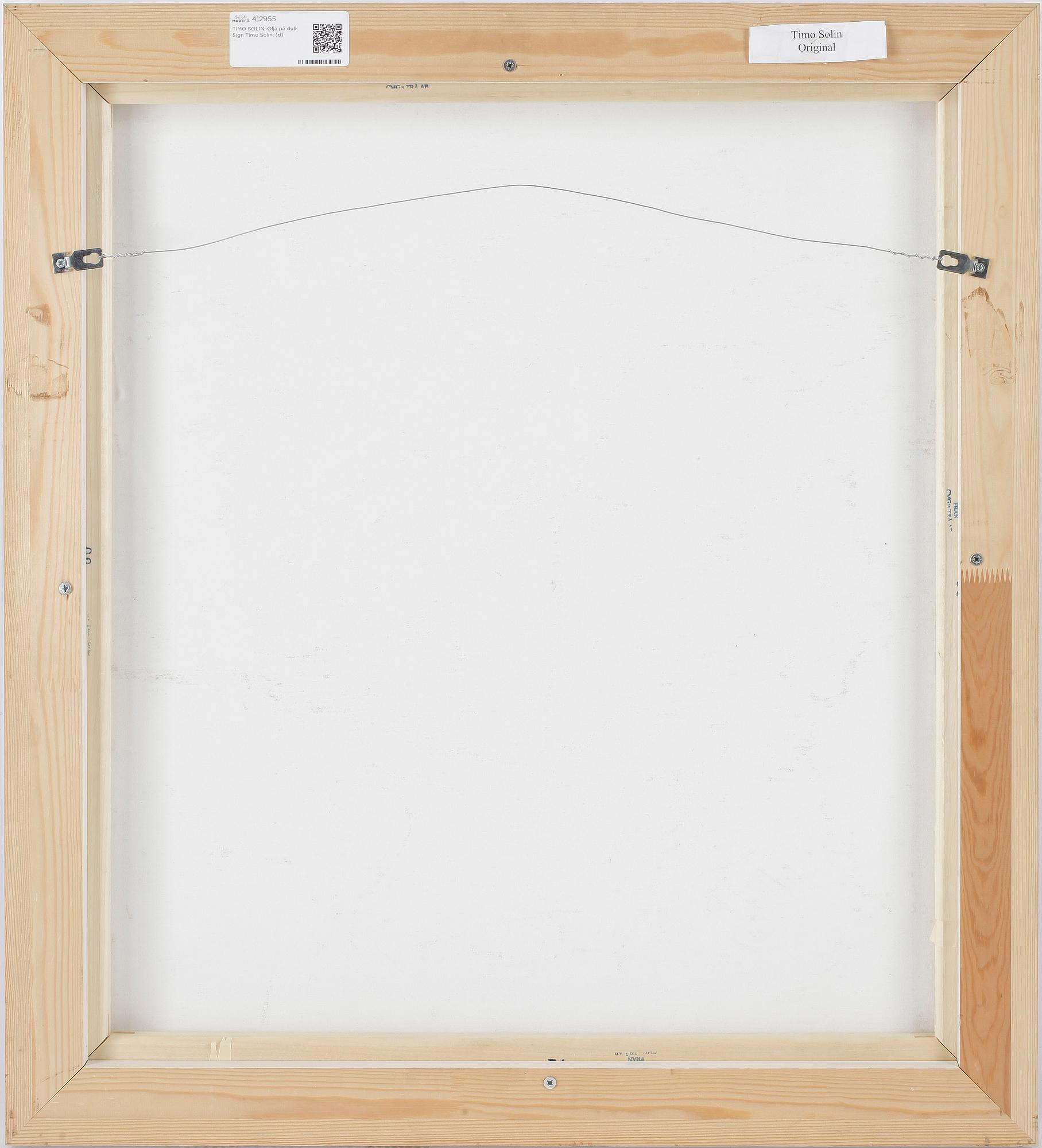 TIMO SOLIN, Olja på duk. Sign Timo Solin.