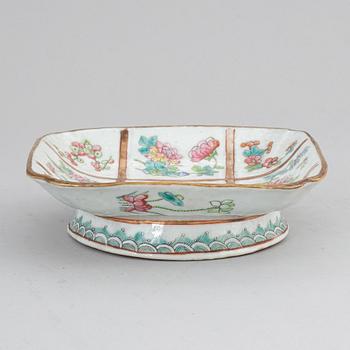 A famille rose dish, Qing dynasty, late 19th century.