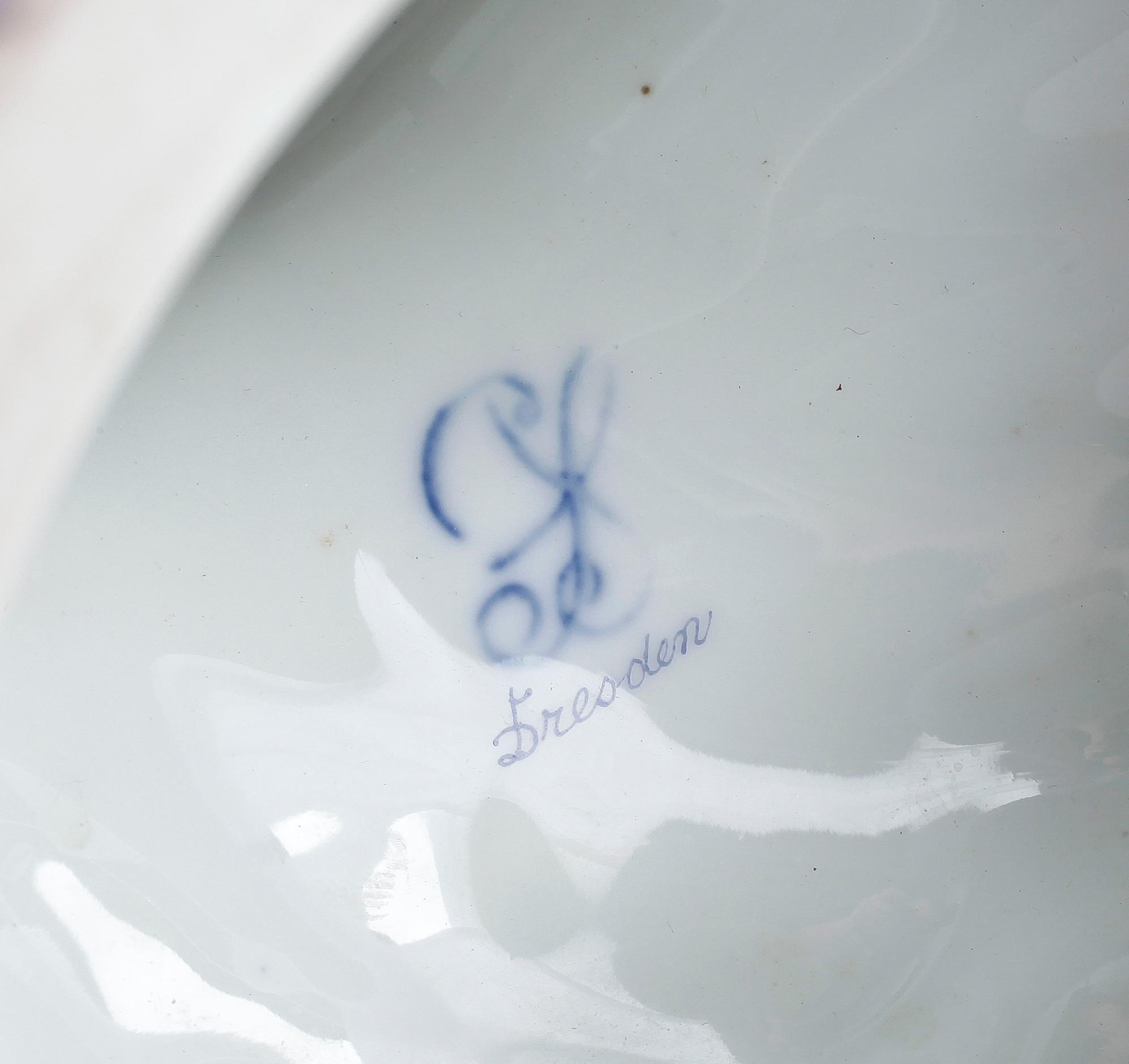 PRAKTURNA, porslin, Dresden, Tyskland, omkr 1900.