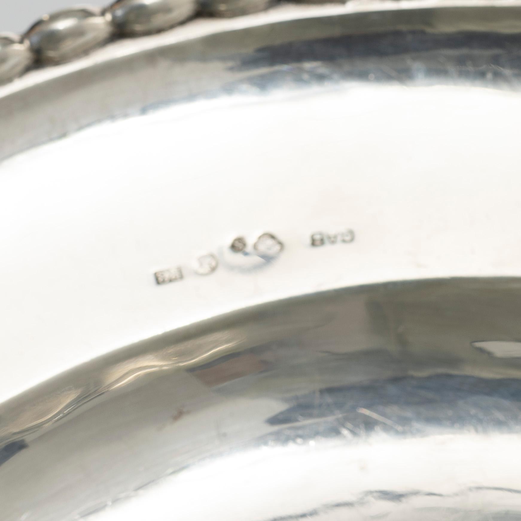 Three silver dishes,  with mark of GAB / CG Hallberg, Stockholm.