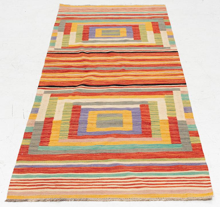 Rug, kilim, modern, approx. 258 x 91 cm.