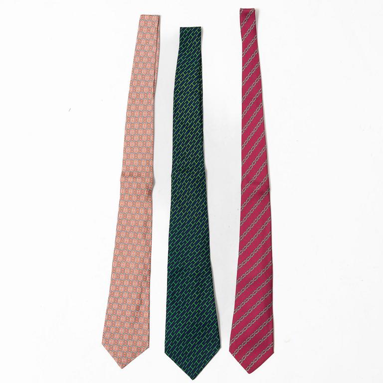 Hermès, slipsar, 3 st.