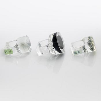 Siv Lagerström, three acrylic rings, 1970s.