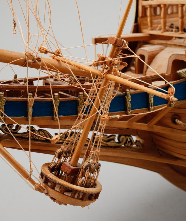 A ship model, possibly of the Regal ship Vasa, second half of the 20th century.