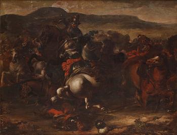 754. Jacques Courtois kallad Le Bourguignon Circle of, Jacques Courtois, known as Le Bourguignon, Cavalry Battle.