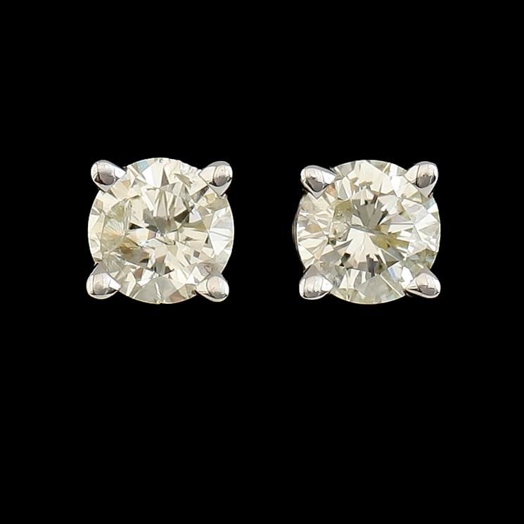 ÖRHÄNGEN, 1 par, 14 k vitguld, briljantslipade diamanter tot 0.75 ct. Vikt ca 1,5 g.
