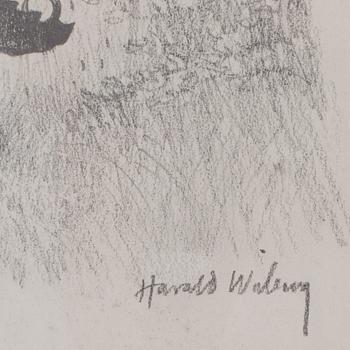 HARALD WIBERG, blyerts och tuschteckning, 2 st, signerade.