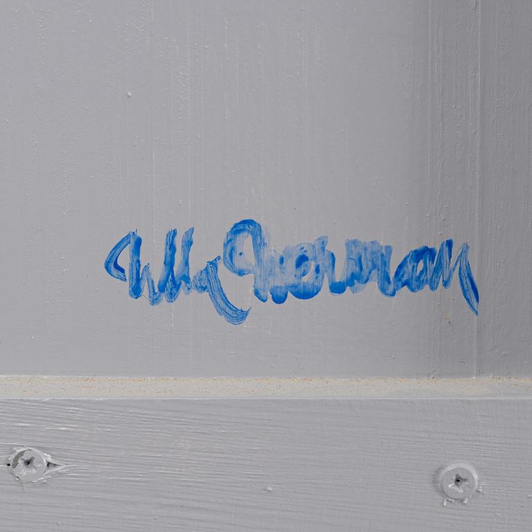 A painted stove cabinet, late 20th Century.