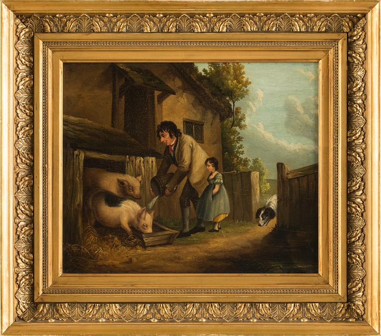 OKÄND KONSTNÄR, olja på pannå, bär påskrift, 1800-tal.