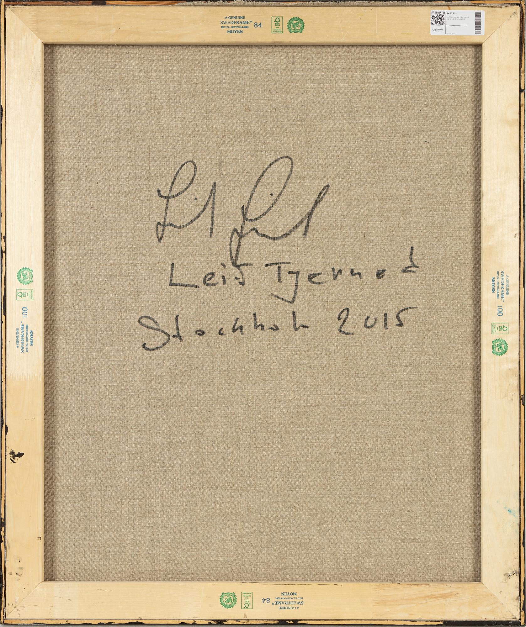 Leif Tjerned, akryl på duk, signerad och daterad 2015 a tergo.