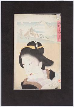 Yoshu Chikanobu · YOSHU CHIKANOBU, träsnitt, sign i trycket.