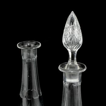 KARAFFER, 2 st, glas, 1900-talets första hälft.