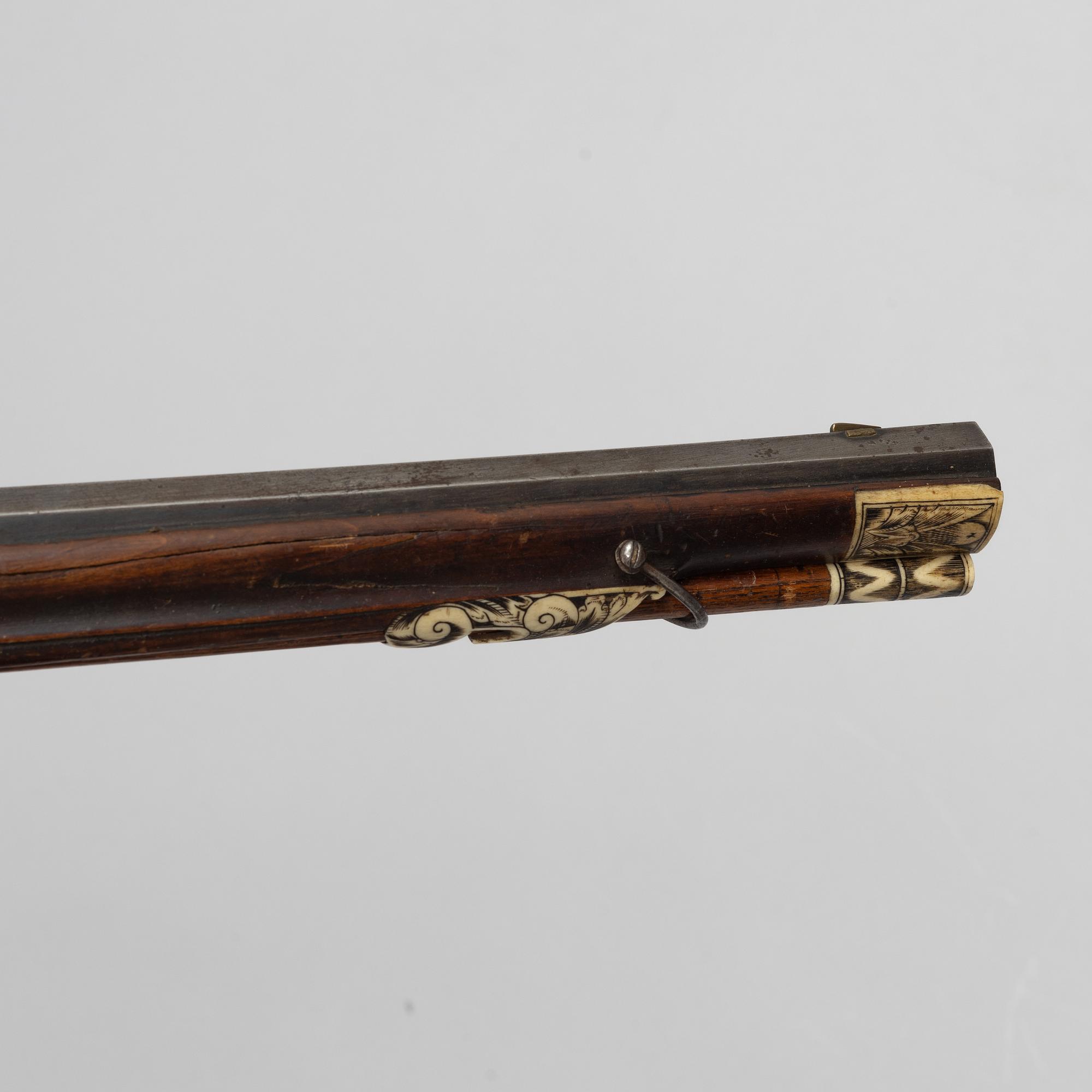 Hjullåsstudsare, signerad Johan Neureuter, Salzb. (Salzburg 1669-1754) från omkring år 1700.