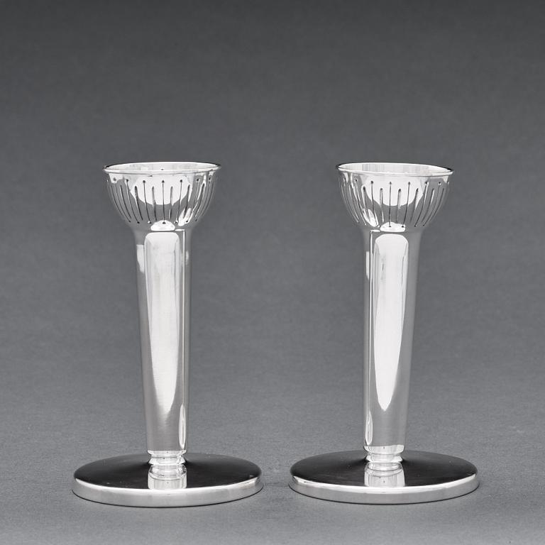 W.A. Bolin, a pair of silver candlesticks,  Stockholm 1959.