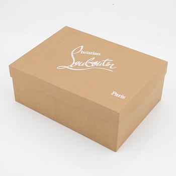 Christian Louboutin, a pair of black silk sandals, size 37 1/2.