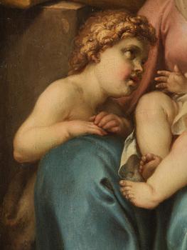 Annibale Carracci, follower of, The Holy Family with John the Baptist.