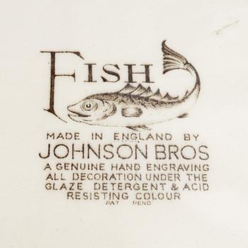 Fiskservis, 25 delar, flintgods, "Fish", Johnson Bros, England.