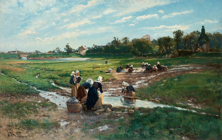 Johan Ericson, "Tvätterskor, Concarneau" (Washerwomen Concarneau).
