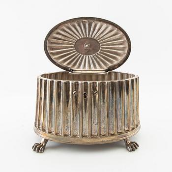 Text: "Pehr Zethelius sugar box silver Stockholm 1797 Gustavian".