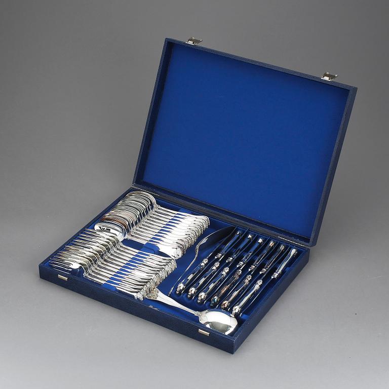 BESTICKSERVIS, 38 delar, silver, Sachsisk modell, Mema samt Cohr (1), 1990-tal. Vikt exkl delar med stålblad ca 2968 g.